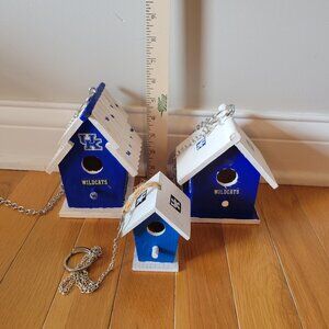 Lot of 3 University of Kentucky (UK) themed birdhouses